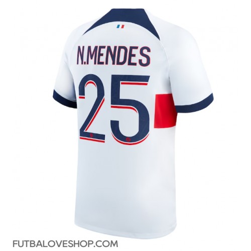 Dres Paris Saint-Germain Nuno Mendes #25 Preč 2023-24 Krátky Rukáv